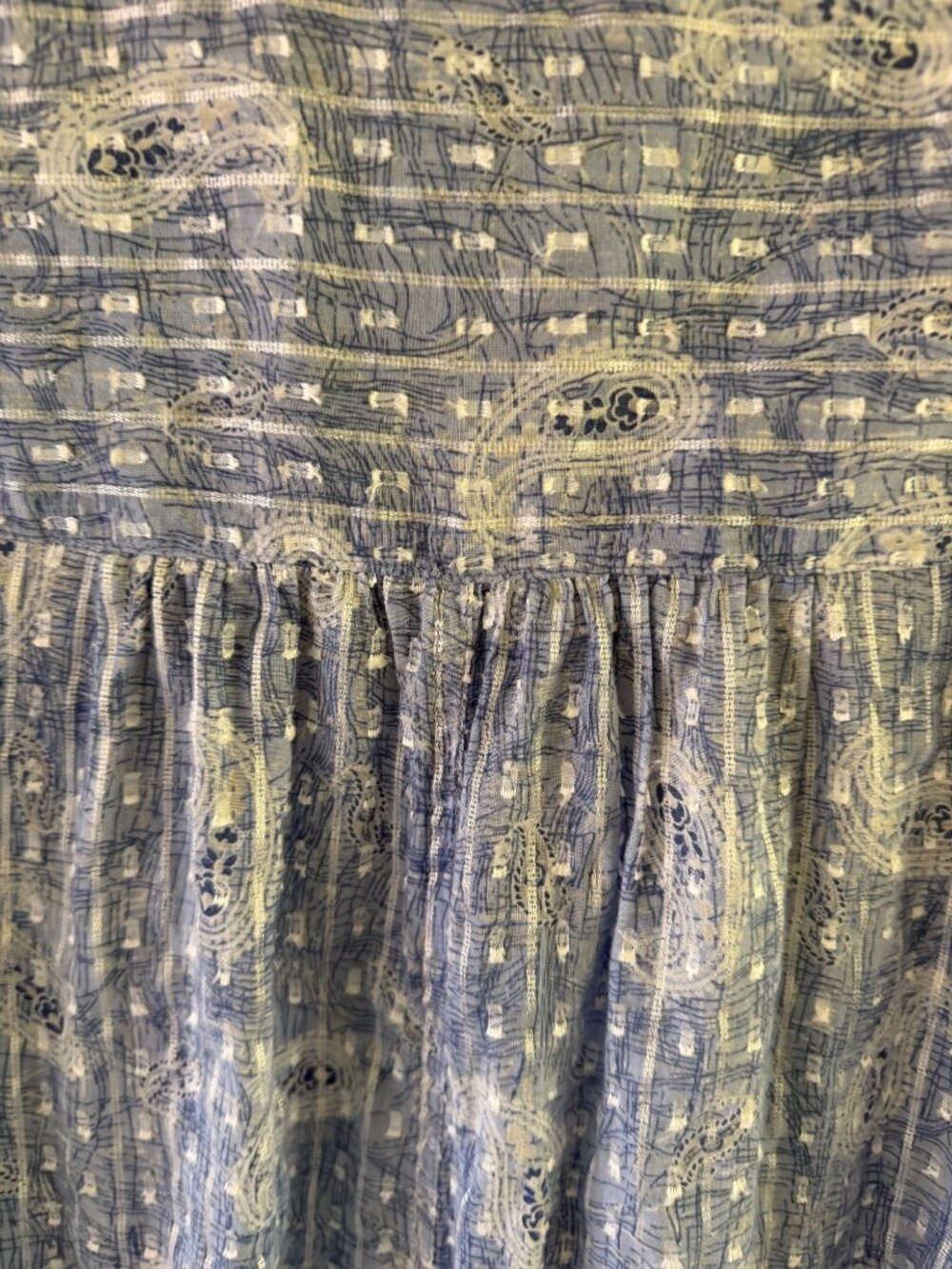 J Jill Womens Embroidered Paisley Caftan Long-sleeve Maxi Dress Size XL Blue - Picture 10 of 10